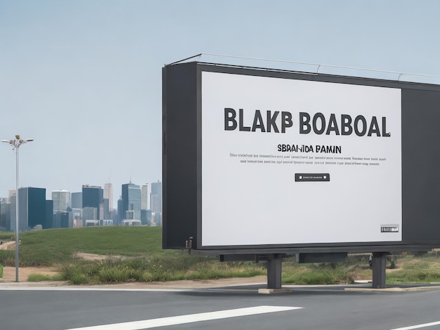 3D-weergave van lege reclamebord lege advertentie met wolken Lege mockup-sjabloon