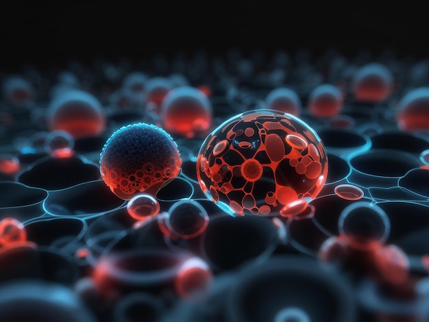 3D-weergave van menselijke cellen of embryonale stamcellen