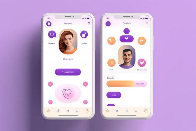 3D-weergave van mensen die de moeder- en matching-app gebruiken voor relatie