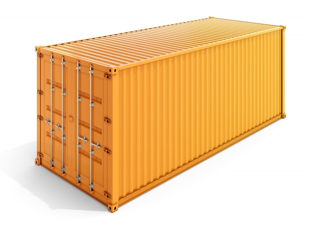 3D-weergave van metalen vrachtcontainer