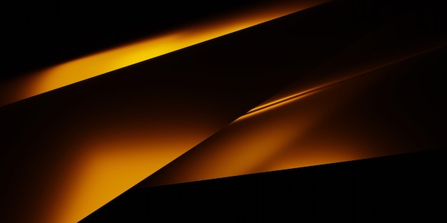 3D-weergave van oranje zwarte abstracte geometrische achtergrond Scène voor reclameontwerp