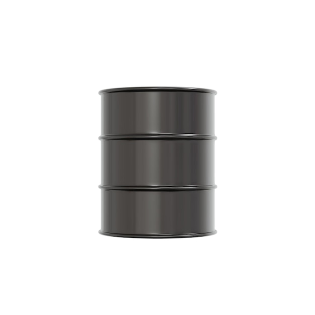 3D-weergave van petroleum olie drum container vat geïsoleerd op een witte achtergrond 3D Render illustratie cartoon stijl