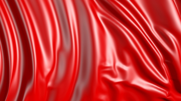 3D-weergave van rode stof De stof ontwikkelt zich soepel in de wind