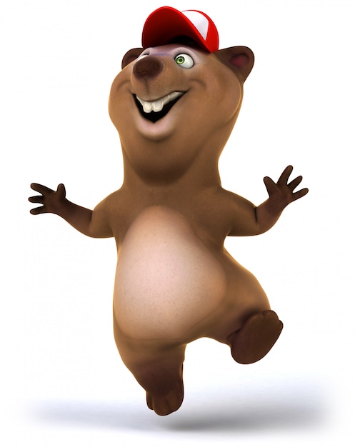 3D-weergave van schattige beer