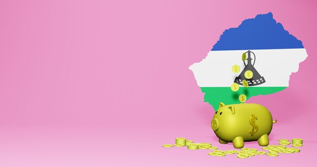 3D-weergave van spaarvarken als positieve economische groei in Lesotho