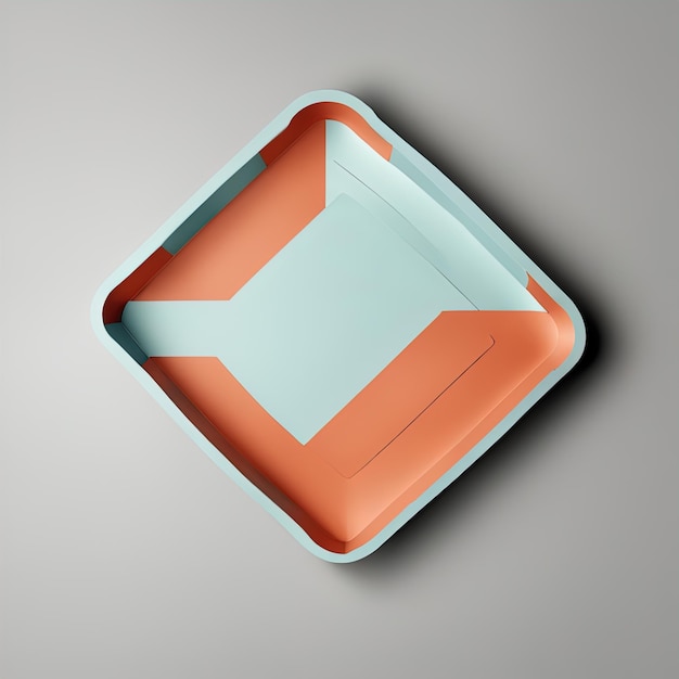 3D-weergave van witte vierkante rechthoekige vorm met vierkante vorm geïsoleerd op grijze achtergrond 3 d ill