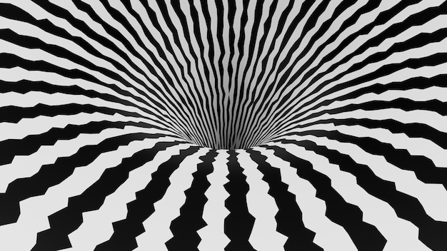 3D-weergave van zwart gat abstract afvegende frame