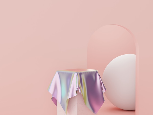 3D-weergavepodium voor het tonen van cosmetische producten en mock-up mock