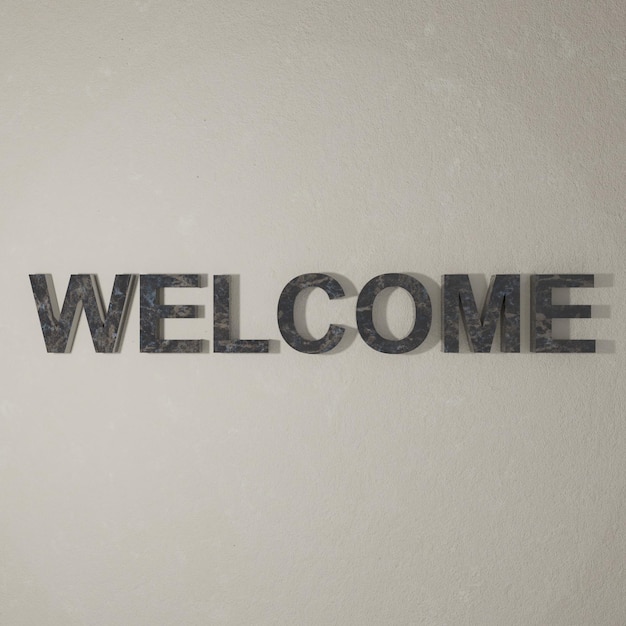 3D welcome sign