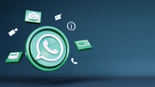 3d whatsapp-logo met groene achtergrond