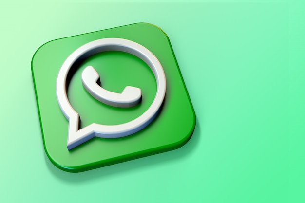 Foto 3d whatsapp-logo minimalistisch met lege ruimte