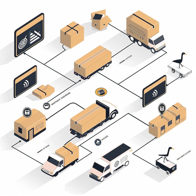 Photo 3d where house manufacturing isometric with modern ai technology