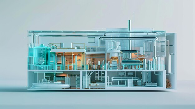 3D, где дом изготовления изометрический с современными технологиями ИИ