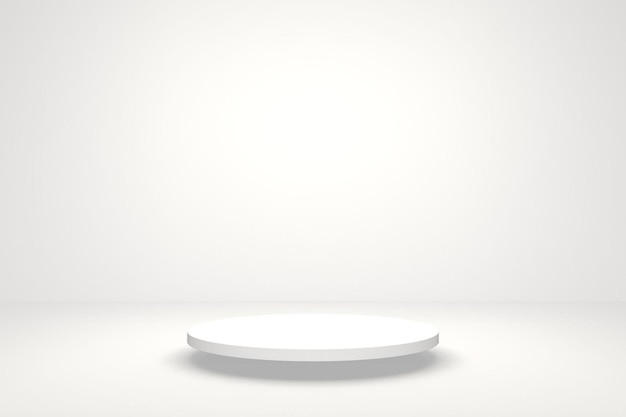 3D White Cylinder Empty Stand white background blank scene