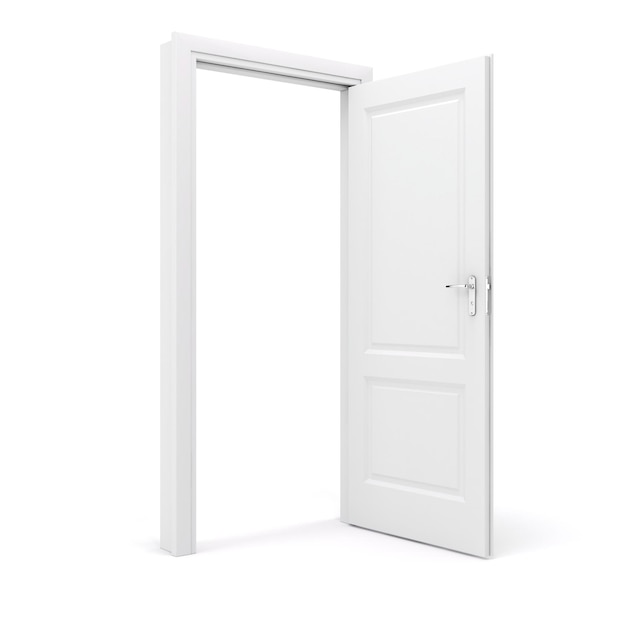 Фото 3d белая дверь на белом фоне