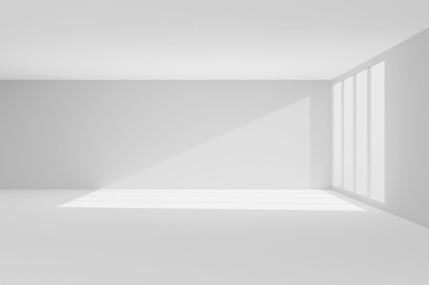 3D White Empty Room Interior