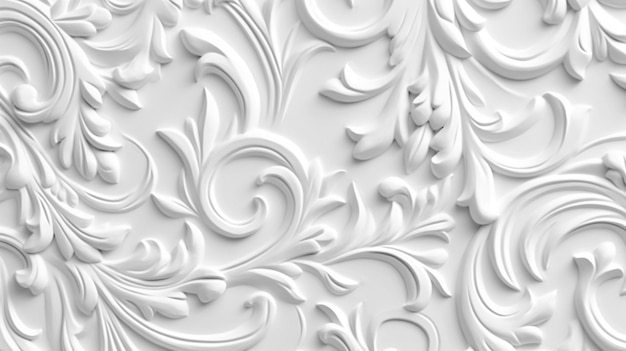 3d white floral background