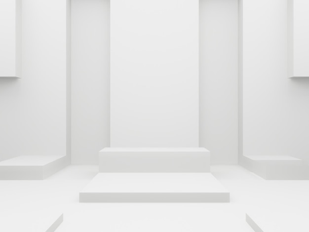 Photo 3d white geometric podium