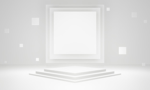 Photo 3d white geometric stage