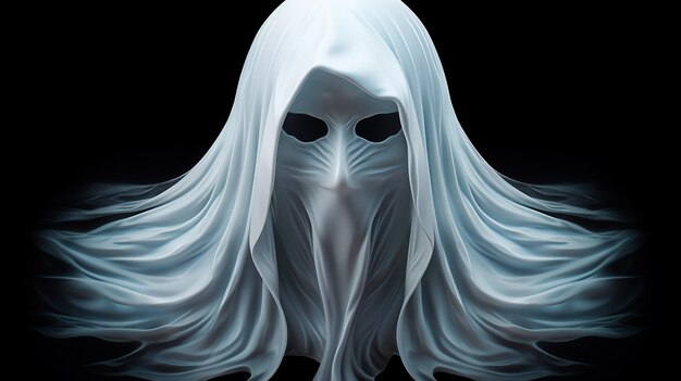 Photo 3d white ghost avatar cosplay for halloween costumes design