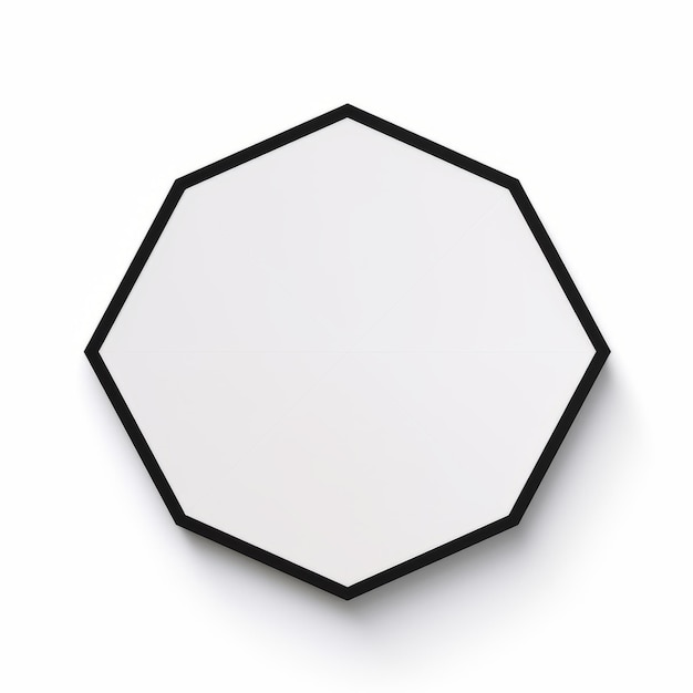 3d White Hexagonal Template With Black Frame Anne Truitt Style