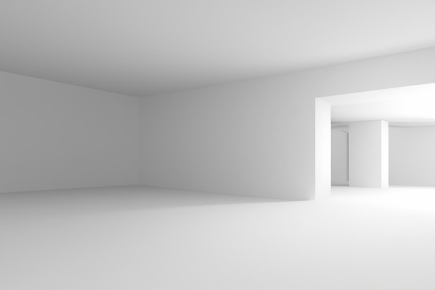 Photo 3d white interior background