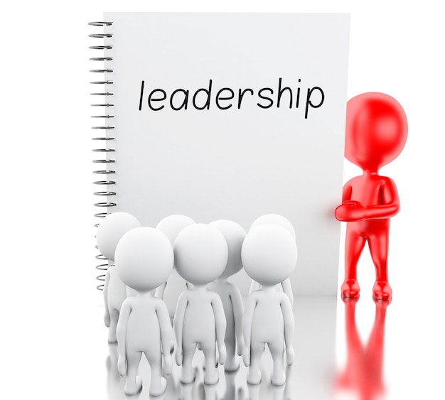 LEADERSHIPの3D白人とメモ帳