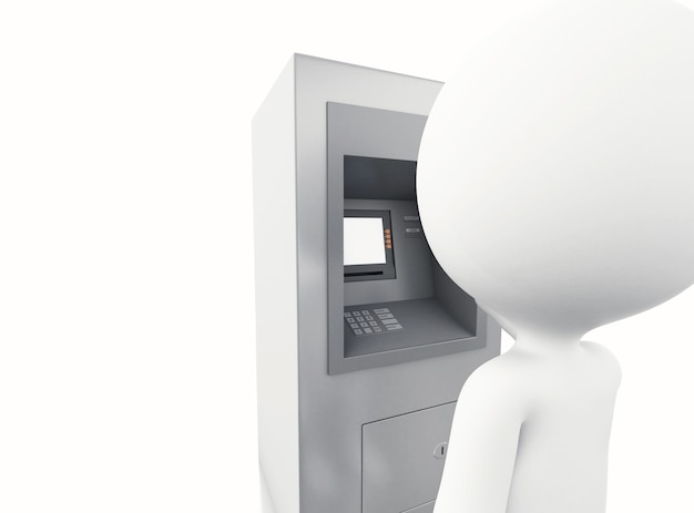 Фото 3d белые люди с банкоматом