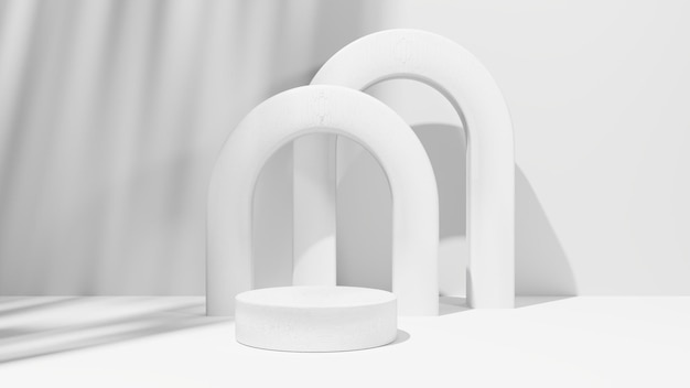 3d white podium abstract