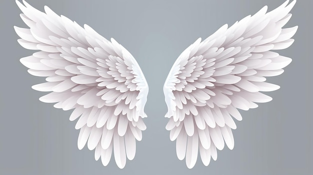 3d white realistic layered paper cut angel wings