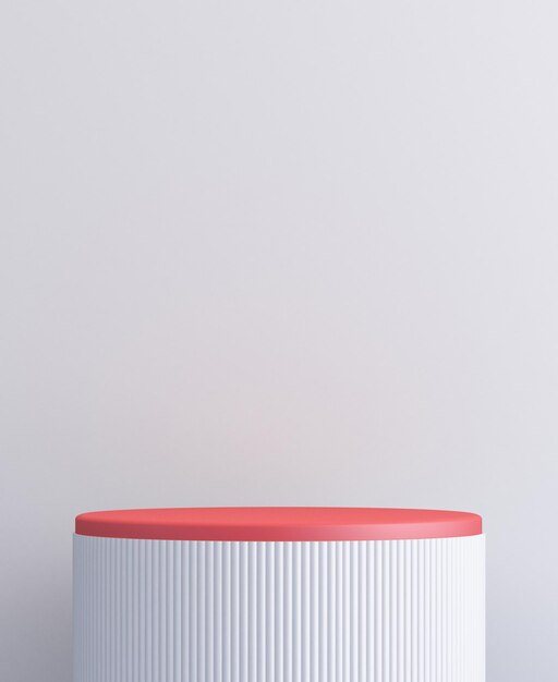 3d white and red product podium mockup Marry Christmas and New Year background3d rendering