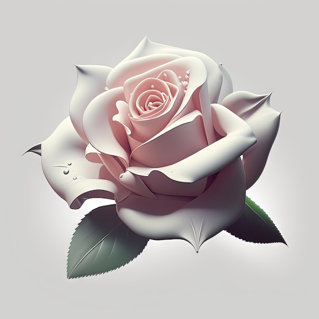 3d white rose image generative ai