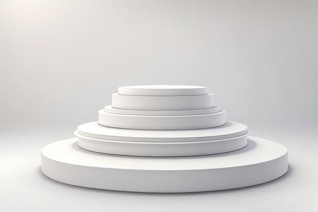 3D White Round Podium On White Background EPS10 Vector