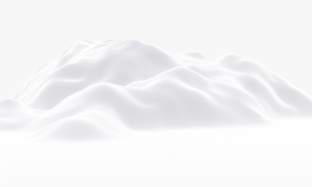 3D white snowy mountain