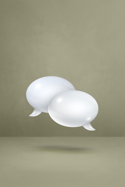 3D white speech bubbles isolated on grey vertical background