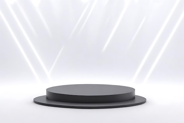 3D white studio podium product display background generative ai