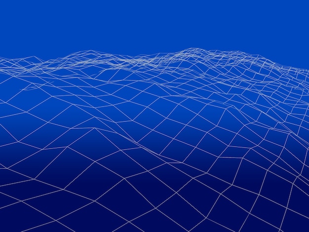 Photo 3d wireframe of contour swirl