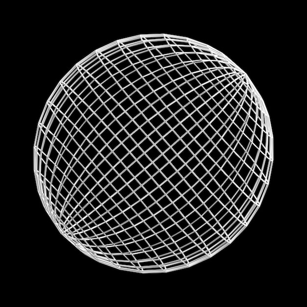 3d wireframe omtrek veelhoek bol bol bolvorm