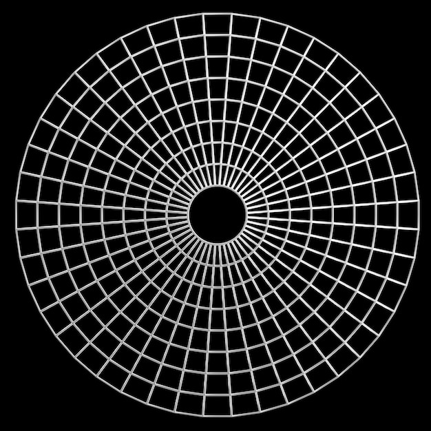 Foto 3d wireframe contorno poligono forma circolare