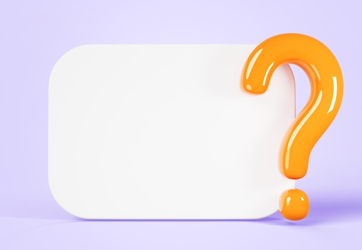 Foto 3d wit bord met vraagteken icoon op paarse achtergrond render quiz spel banner frame lege rechthoek whiteboard sjabloon met gele faq teken en lege ruimte voor antwoord tekst