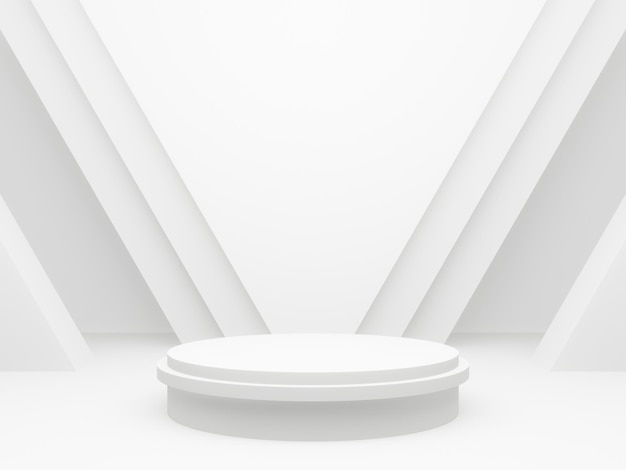 3D wit geometrisch podium Witte achtergrond van de kamer