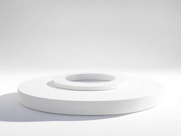 3d wit rond podium op witte achtergrond wit abstract licht