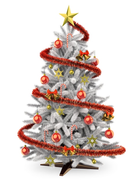 3D-witte kerstboom