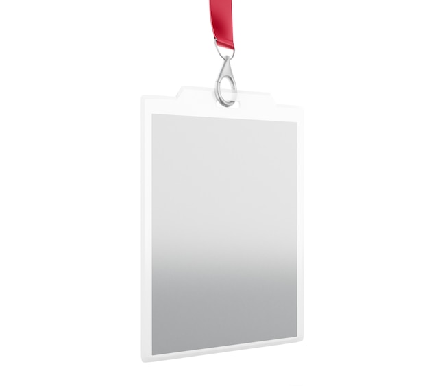 3d-witte lege kunststof id badge met lanyard