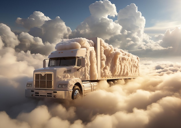 3D wolk op vrachtwagen octan render