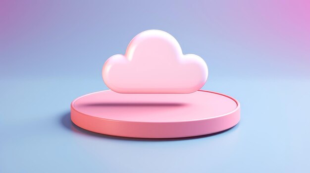 3D wolk pictogram minimalistische stijl cloud computing online service digitale technologie veiligheidsconcept