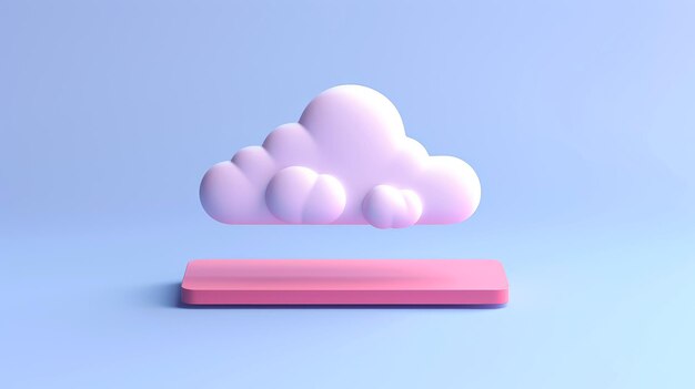 3D wolk pictogram minimalistische stijl cloud computing online service digitale technologie veiligheidsconcept