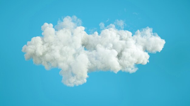 Foto 3d wolkenlucht in de blauwe lucht symboliseert het genereren van ideeën 3d-rendering