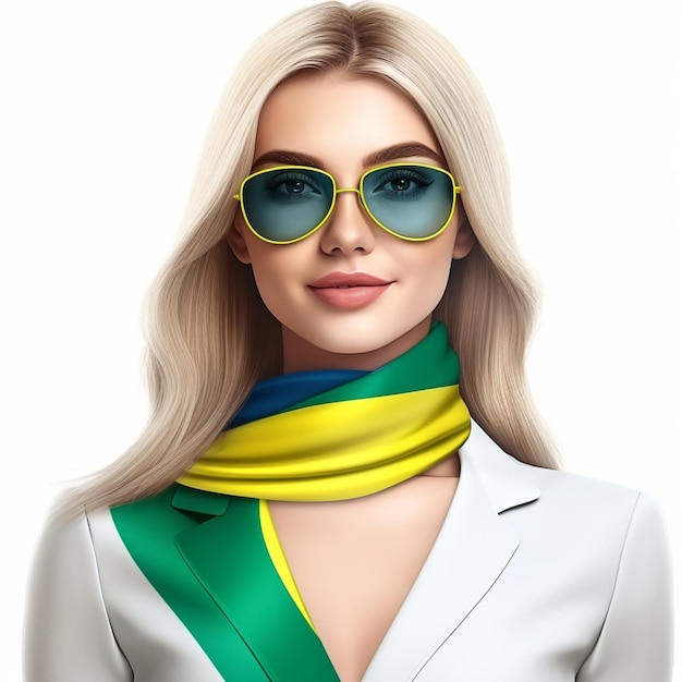 3d woman devoted to Brazilian Independence Day