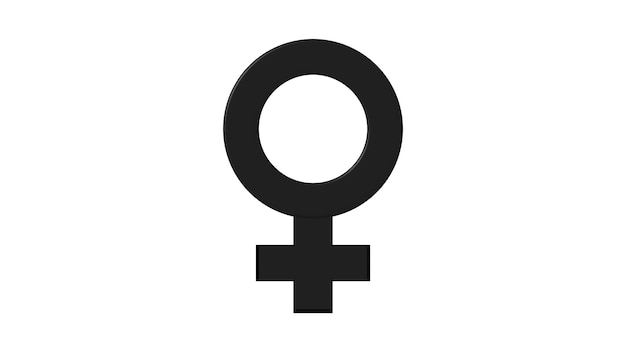 Foto disegno nero del simbolo femminile 3d